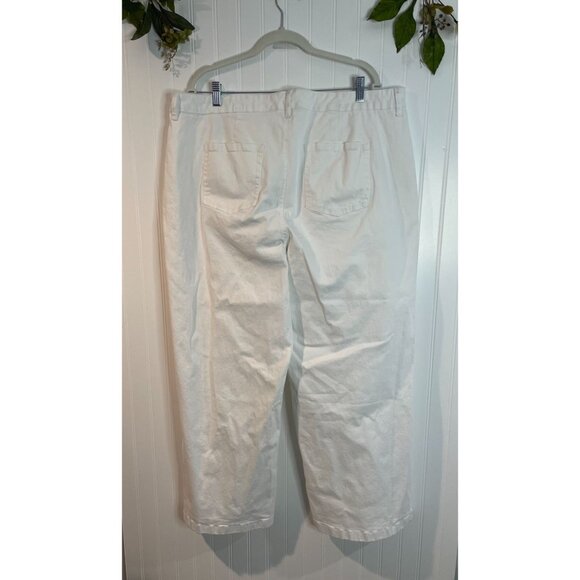 Style & Co. Womens White Wide-Leg Cotton/Spandex Pants Size 20W With Pockets - Picture 2 of 13